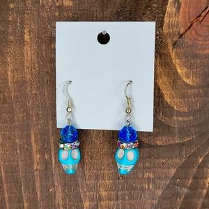 Handmade Earrings Surgical Steel French Hooks Skul